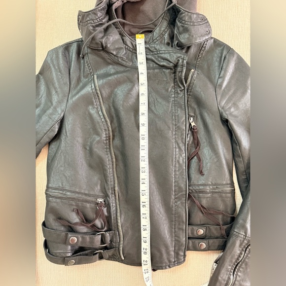 Free People Cleo Hooded Vegan Suede Moto Jacket S - Picture 14 of 16